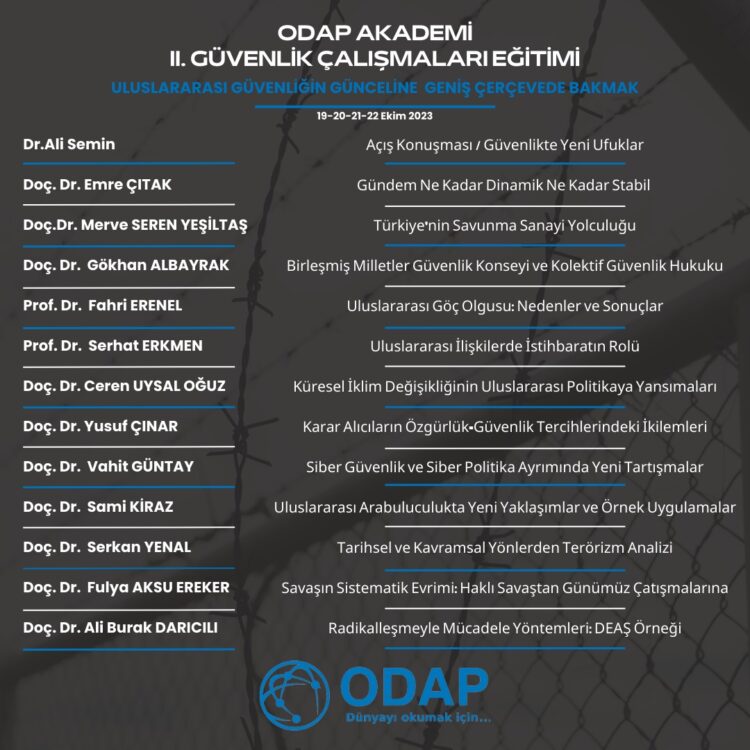 ODAP Akademi II.Güvenlik Çalışmaları Eğitimi - Başvuru Formu