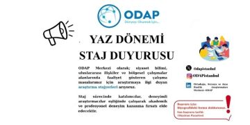 ODAP Merkezi Yaz Dönemi Staj Duyurusu ODAP Merkezi Yaz Dönemi Staj Duyurusu