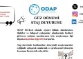 Anasayfa ODAP Merkezi Güz Dönemi Staj Duyurusu